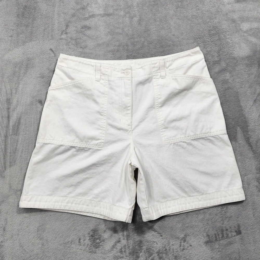 Jones New York Signature Shorts Womens 10 White Utility Twill Bermuda Casual